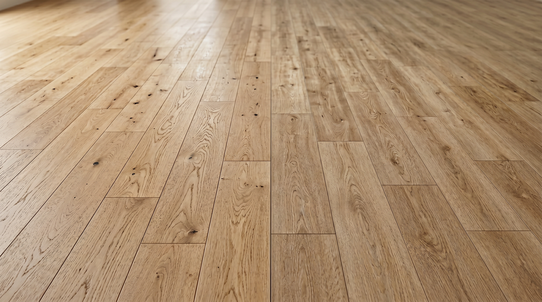 Hardwood floor next to luxury vinyl plank comparison