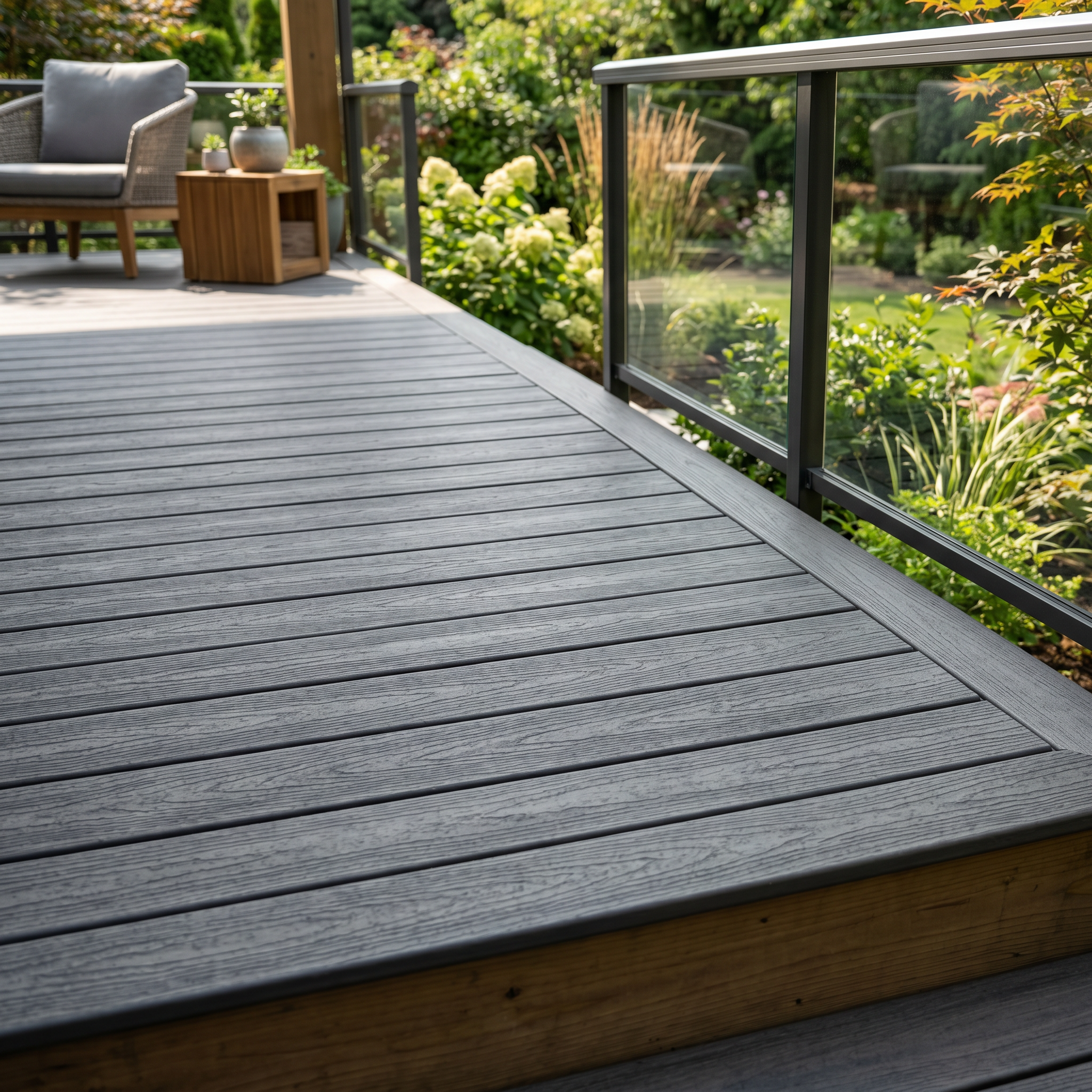 Composite Decking — Capped Polymer, 16-ft Boards, Greybark