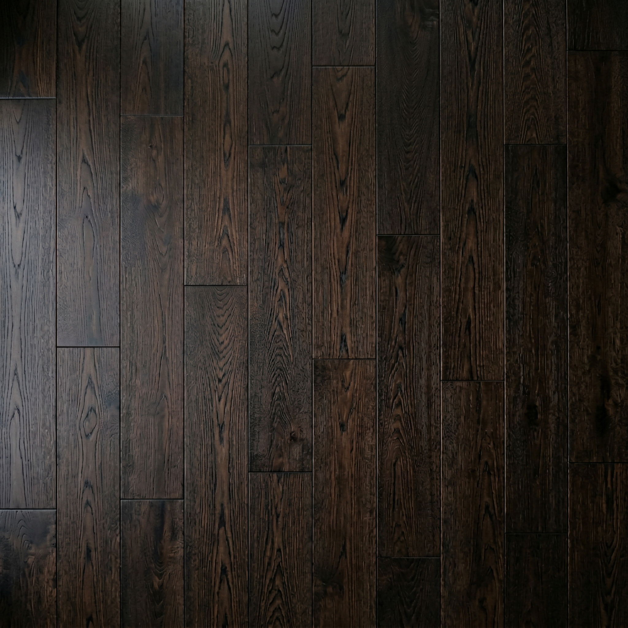 Maison Wenge Engineered Wide-Plank — 10" Wide, Smoked & Lye-Treated, Brushed Matte